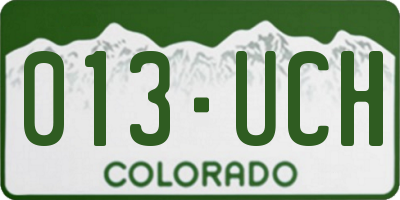 CO license plate 013UCH