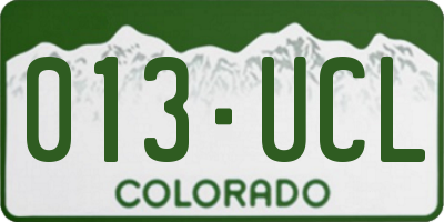 CO license plate 013UCL