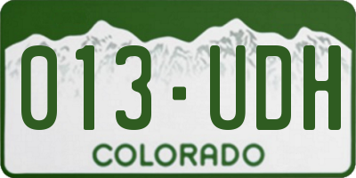 CO license plate 013UDH