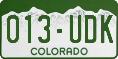 CO license plate 013UDK