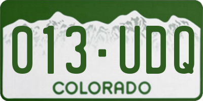 CO license plate 013UDQ