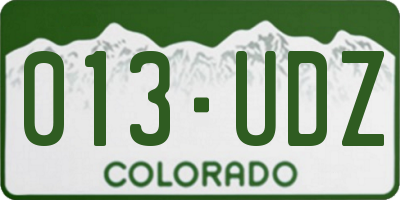 CO license plate 013UDZ