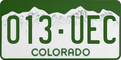 CO license plate 013UEC
