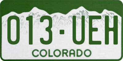 CO license plate 013UEH