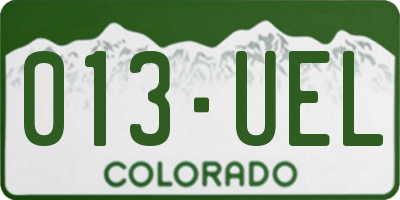 CO license plate 013UEL