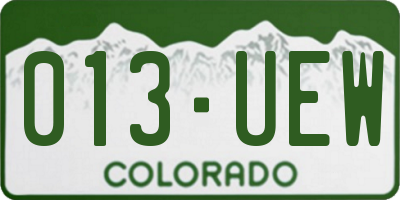 CO license plate 013UEW