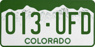CO license plate 013UFD