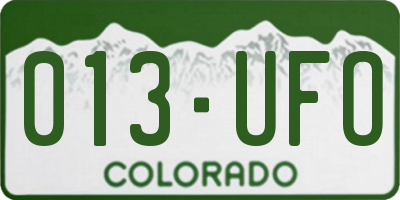 CO license plate 013UFO