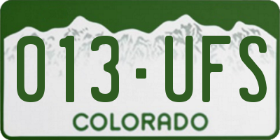 CO license plate 013UFS