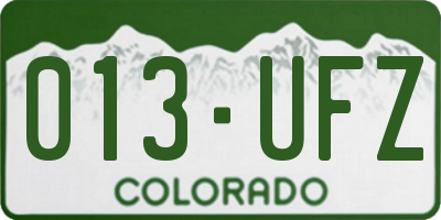 CO license plate 013UFZ