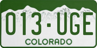 CO license plate 013UGE