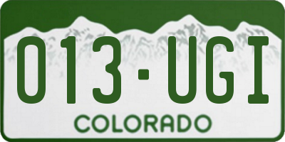 CO license plate 013UGI