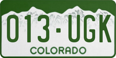 CO license plate 013UGK