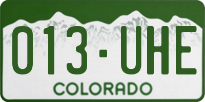 CO license plate 013UHE