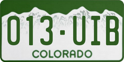 CO license plate 013UIB