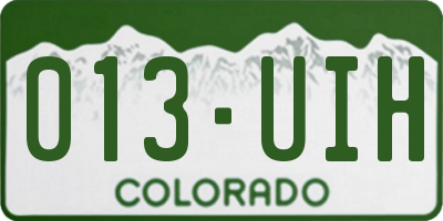 CO license plate 013UIH