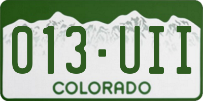 CO license plate 013UII