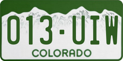 CO license plate 013UIW