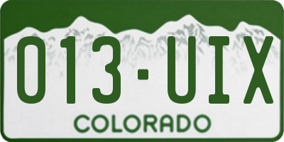 CO license plate 013UIX