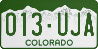 CO license plate 013UJA