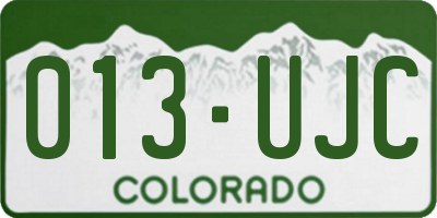 CO license plate 013UJC