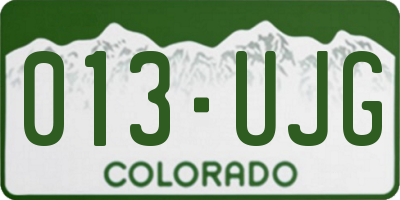 CO license plate 013UJG