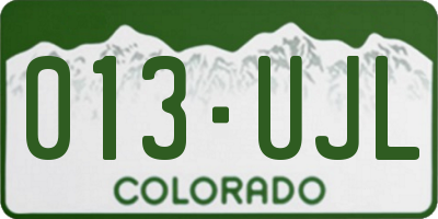 CO license plate 013UJL