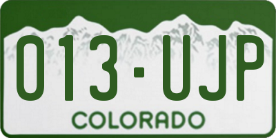 CO license plate 013UJP