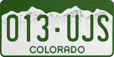 CO license plate 013UJS