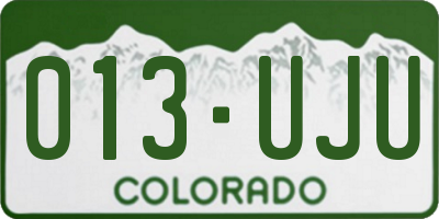 CO license plate 013UJU