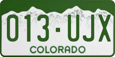 CO license plate 013UJX