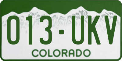 CO license plate 013UKV