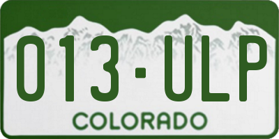CO license plate 013ULP