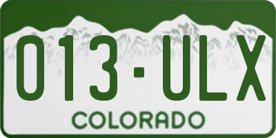 CO license plate 013ULX