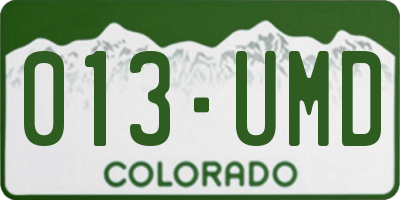 CO license plate 013UMD