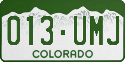 CO license plate 013UMJ