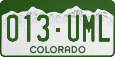 CO license plate 013UML