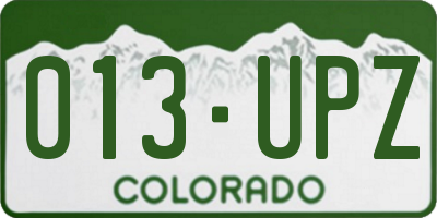 CO license plate 013UPZ