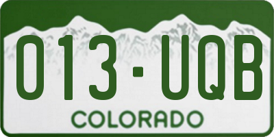 CO license plate 013UQB