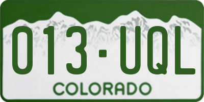 CO license plate 013UQL