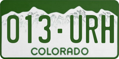 CO license plate 013URH