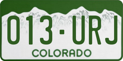 CO license plate 013URJ
