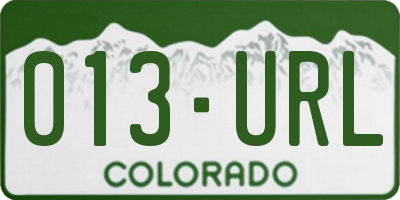 CO license plate 013URL