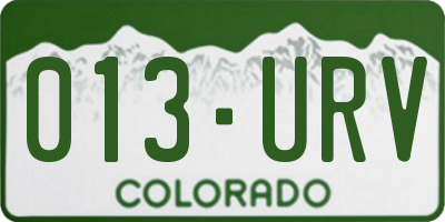 CO license plate 013URV