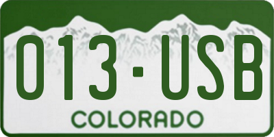 CO license plate 013USB