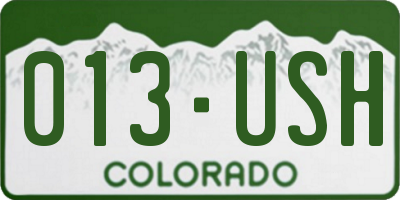 CO license plate 013USH