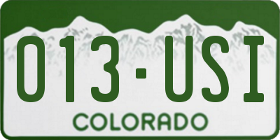 CO license plate 013USI