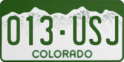 CO license plate 013USJ