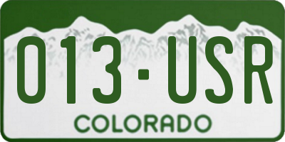 CO license plate 013USR