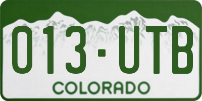 CO license plate 013UTB